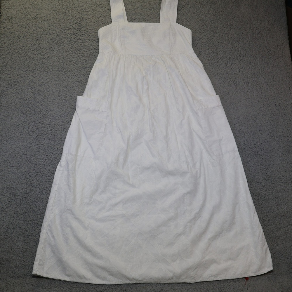 Madewell White Seersucker Eyelet Floral Maxi Dress NL441 Size 4 NEW